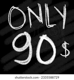Background only 81 82 83 84 85 86 87 88 89 90 dollar chalk-style on blackboard 