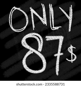 Background only 81 82 83 84 85 86 87 88 89 90 dollar chalk-style on blackboard 