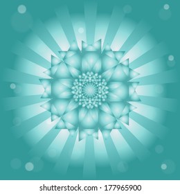 Background with optical illusion, abstract geometric flower, mandala. Vector.