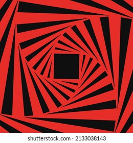 Background with optical illusion. Abstract swirl trail or tunnel. Vector effect of acceleration, speed, motion and depth.