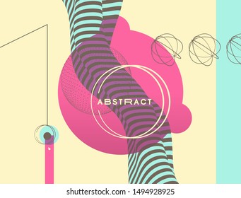 Background with optical illusion. Pattern can be used as a template for brochure, annual report, magazine, poster, presentation, flyer and banner. 3d vector illustration. 