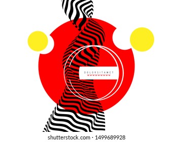 Background with optical illusion. Pattern can be used as a template for brochure, annual report, magazine, poster, presentation, flyer and banner. 3d vector illustration. 