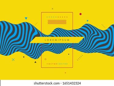 Background with optical illusion. Pattern can be used as a template for brochure, annual report, magazine, poster, presentation, flyer and banner. 3d vector illustration. 