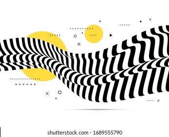 Background with optical illusion. Pattern can be used as a template for brochure, annual report, magazine, poster, presentation, flyer and banner. 3d vector illustration. 