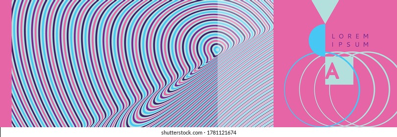 Background with optical illusion. Pattern can be used as a template for brochure, annual report, magazine, poster, presentation, flyer or banner. 3d vector illustration.