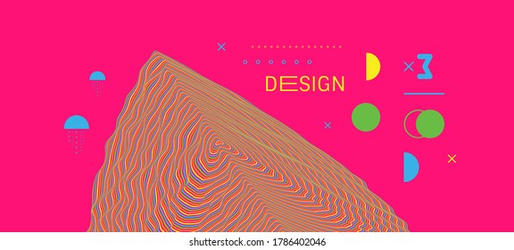 Background with optical illusion. Pattern can be used as a template for brochure, annual report, magazine, poster, presentation, flyer or banner. 3d vector illustration.