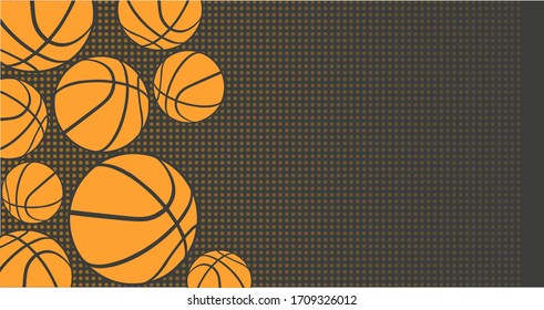 Hintergrund mit orangefarbenen Basketballbällen