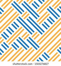 Background with orange and blue streaks. Vector seamless pattern. 