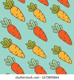background of orange carrots, seamless pattern , vector design, vegetable illustration.