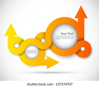 Background with orange circles and arrows