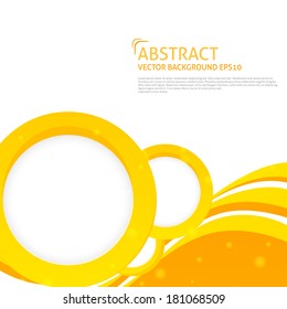 Background with orange curves and circles