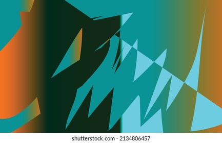 background with orange, dark green and light blue
