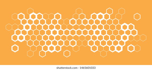 
Background of orange hexagons, honeycomb