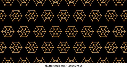 Background of orange hexagons, honeycomb