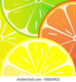 Background of orange, lemon, lime and grapefruit