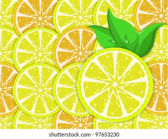 Hintergrund von Orange- und Zitronenscheiben
