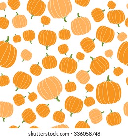 Background with orange pumpkins. The pattern to the day of Thanksgiving. Autumn pattern.