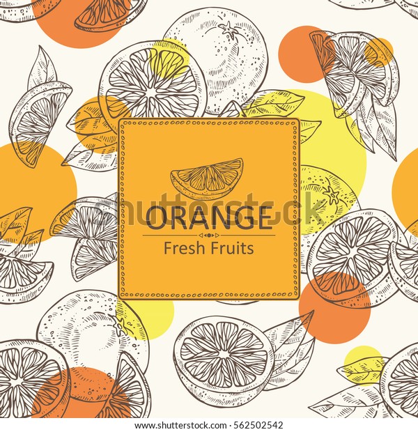 Background Orange Orange Slice Hand Drawn Stock Vector (Royalty Free