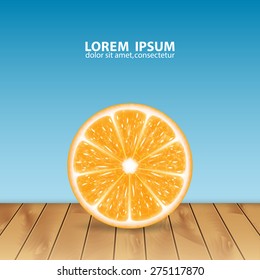 Background with orange slice. High quality vector. EPS10 vector