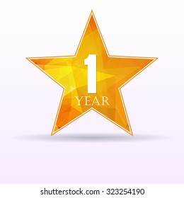 Background with orange star and anniversary date. eps10