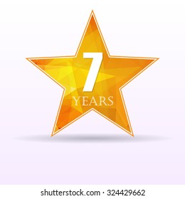 Background with orange star and anniversary date. eps10