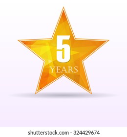 Background with orange star and anniversary date. eps10