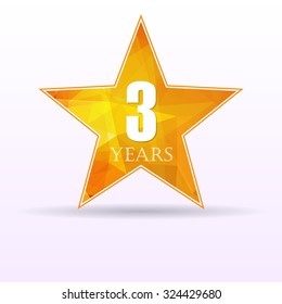 Background with orange star and anniversary date. eps10