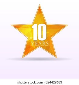 Background with orange star and anniversary date. eps10