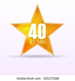Background with orange star and anniversary date. eps10