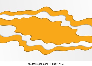 Background with orange and white waves. Abstract wavy orange paper background.