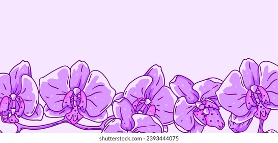 Background with orchid. Beautiful decorative plants.