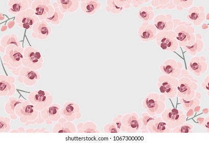 background with orchids, design of a modern card. Vector natural, elegant template.
floral style, save the date card design with orchid flowers.