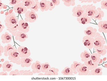 background with orchids, design of a modern card. Vector natural, elegant template.
floral style, save the date card design with orchid flowers.