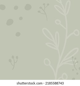 Background with organic abstract shapes and leaves. Line in pastel colors.  Background in minimalist style. Contemporary vector Illustration.