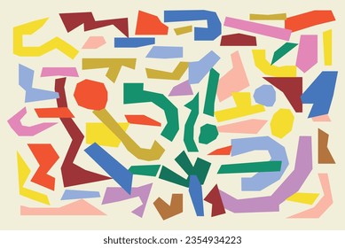 Background with organic, irregular and colorful forms inspired by Matisse's Cutouts.