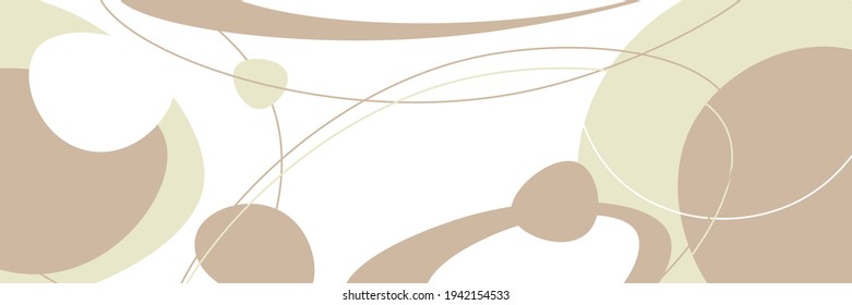Background with organic smooth flat shapes and lines. Advertising abstract color banner.
