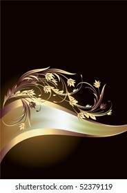 Background with ornament and elegant ribbon.