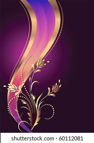 Background with ornament and elegant ribbon