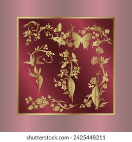 background with ornament and flowers