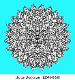 Background with ornament mandala in gold color. Round arabesque design element. Template for invitation, book cover or flyer