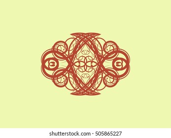 Background with ornamental. Shades of brown. Vector illustration
