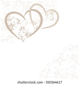 background with ornaments and hearts