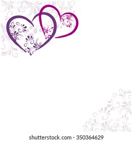 background with ornaments and hearts