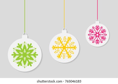 background ornaments and snow