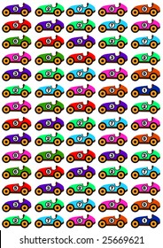 background out of many colored toy cars