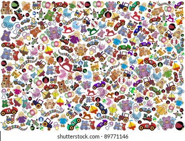 Background out of many little toys