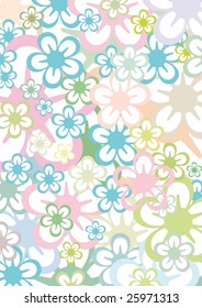 background out of pastell colored flowers