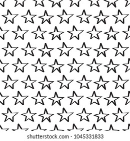 Background with outline stars. Seamles pattern