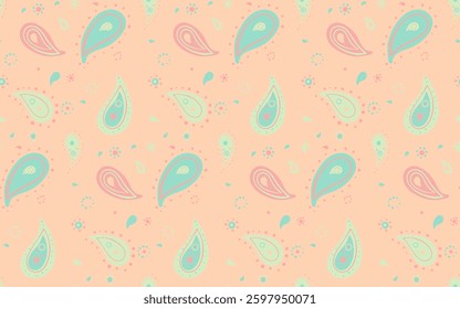 Background outline of swirl repetition. Festival paint a ethnicity silk. Classic color of meditating eco. Costume pastel in oriental material.