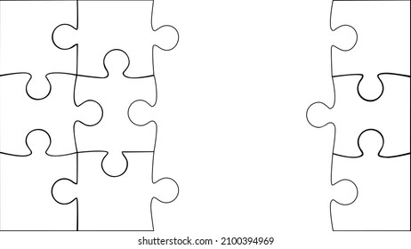 The background outlines the puzzle pieces. The idea of solving puzzles. vector illustration